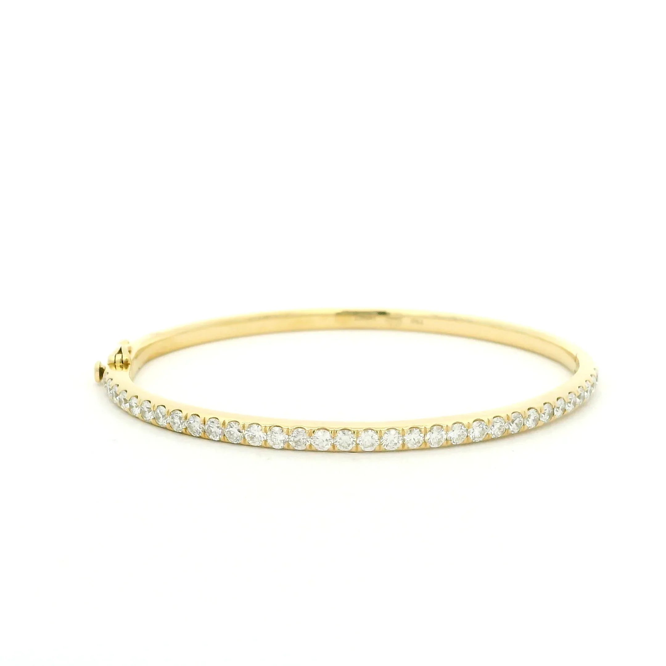 Yellow Gold, Diamond Hinged Bangle Bracelet