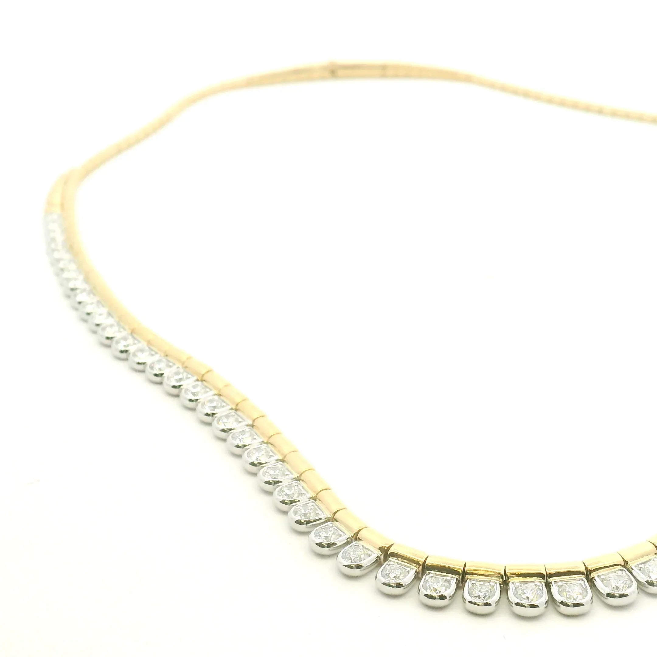 18 Karat Yellow and White Gold "Sirena" Diamond Necklace