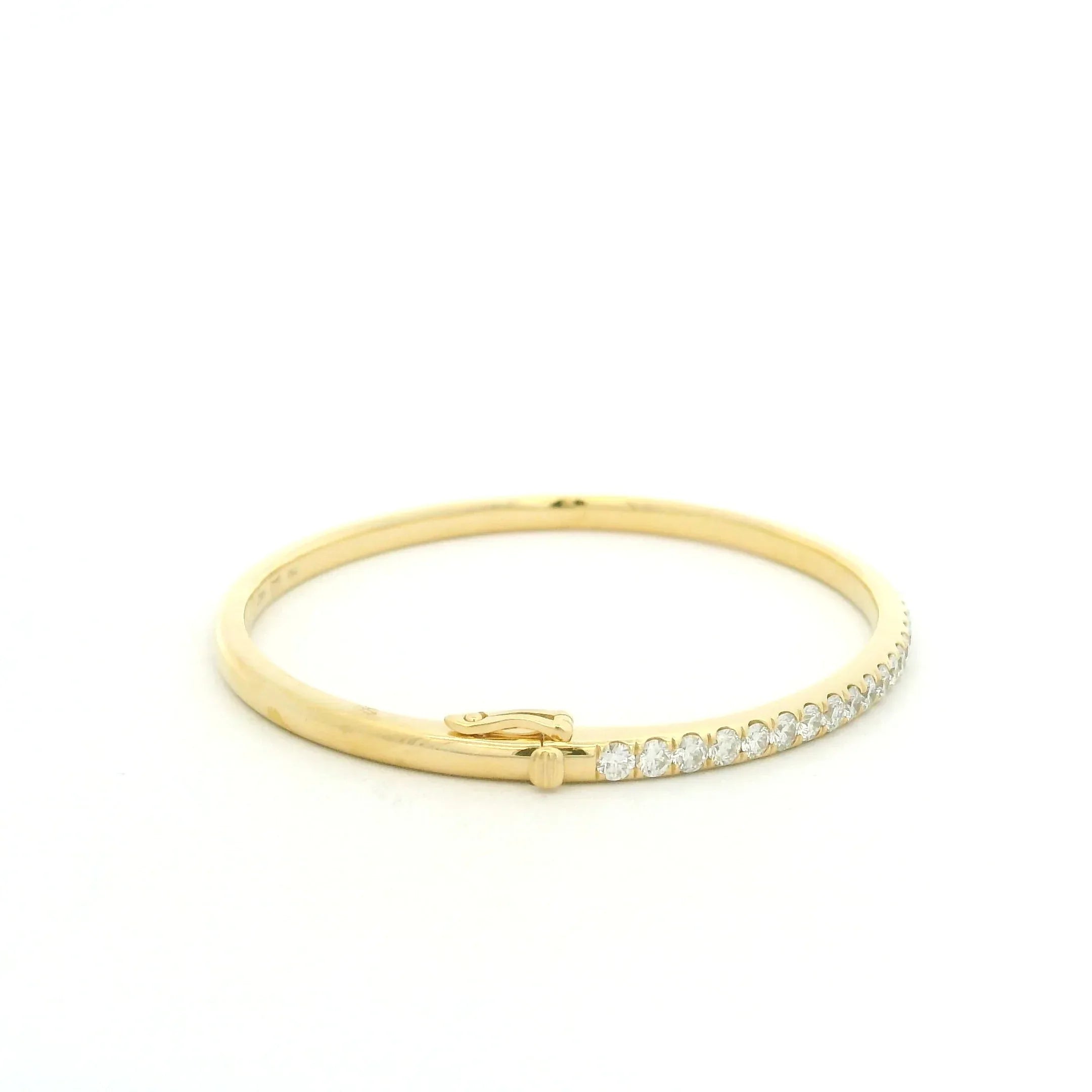 Yellow Gold, Diamond Hinged Bangle Bracelet