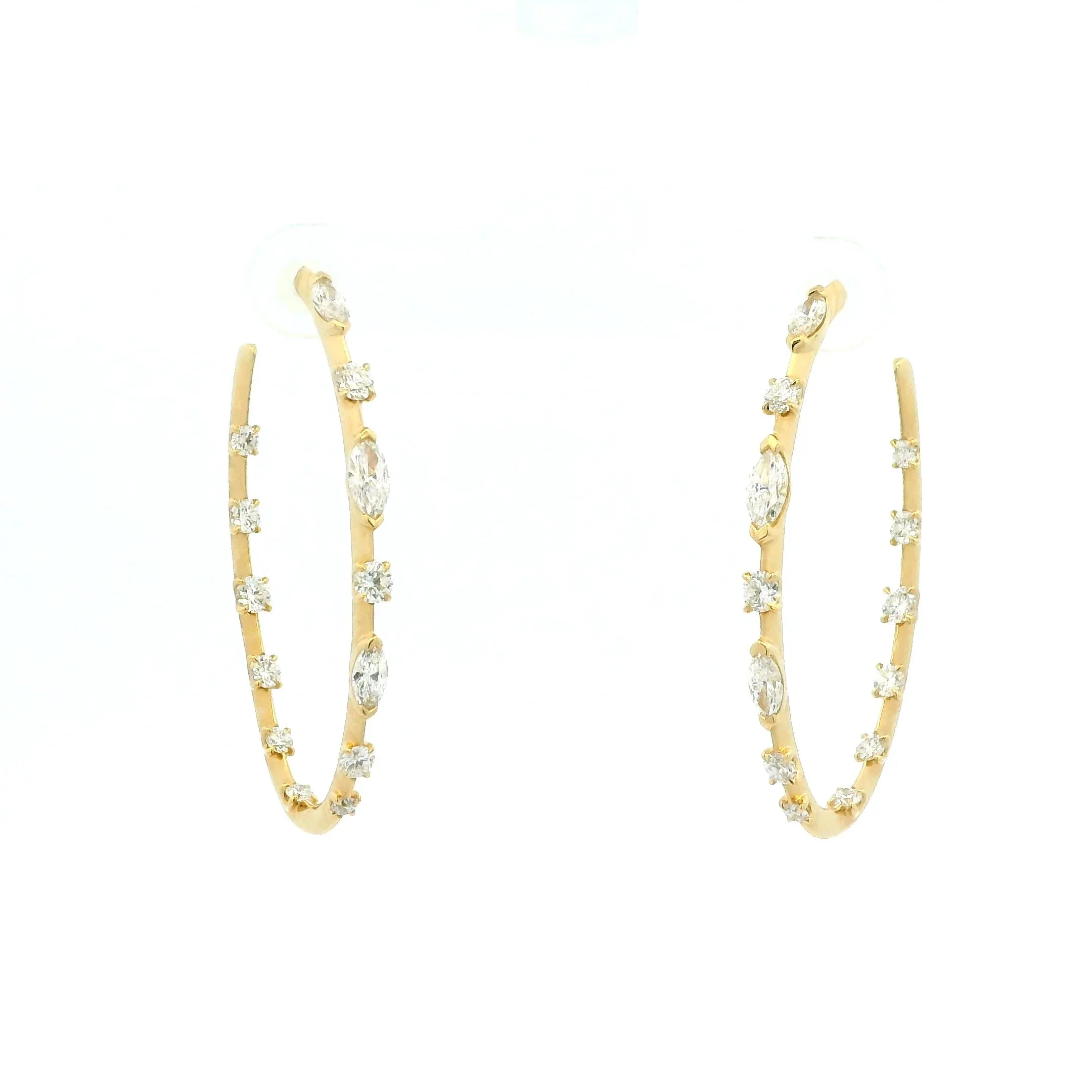 Yellow Gold and Diamond Starry Night Earrings