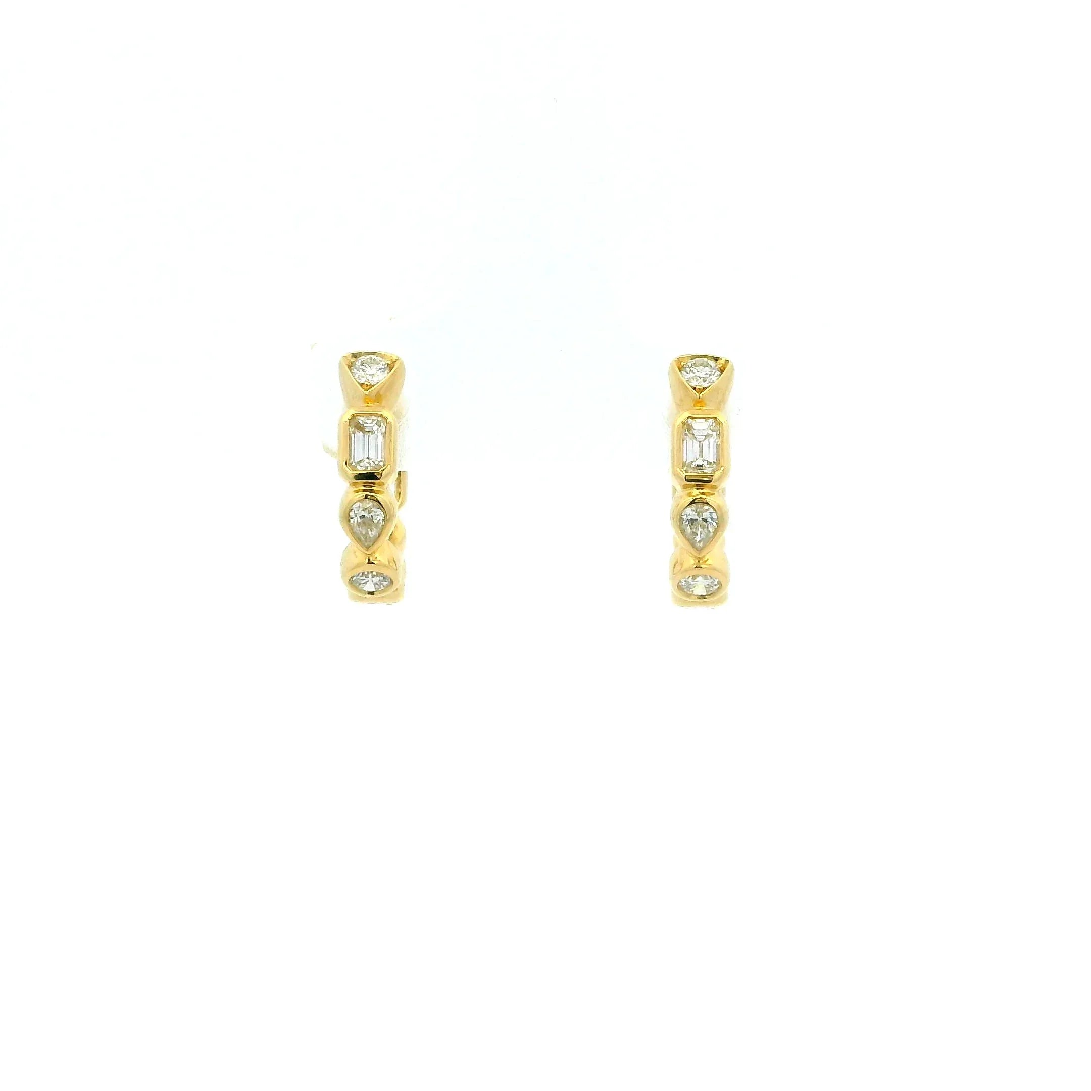 Yellow Gold and Fancy Diamond Petite Hoop Earring