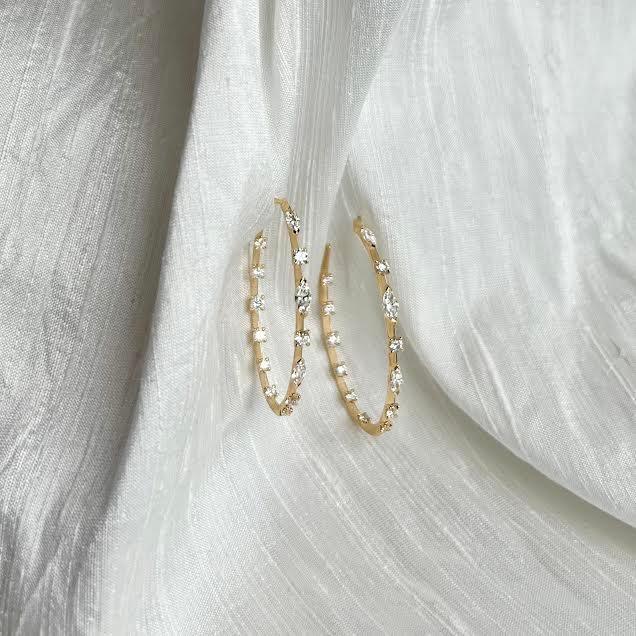 Yellow Gold and Diamond Starry Night Earrings