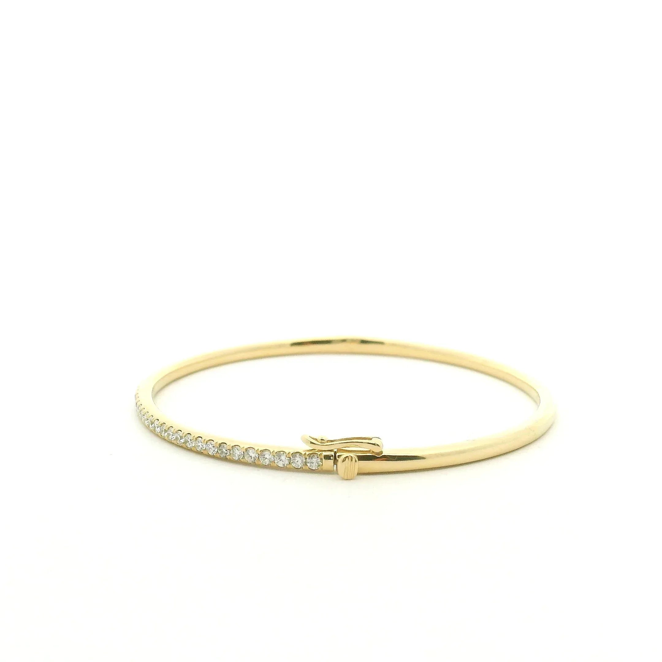 18 Karat Yellow Gold Stackable Slim Bangle