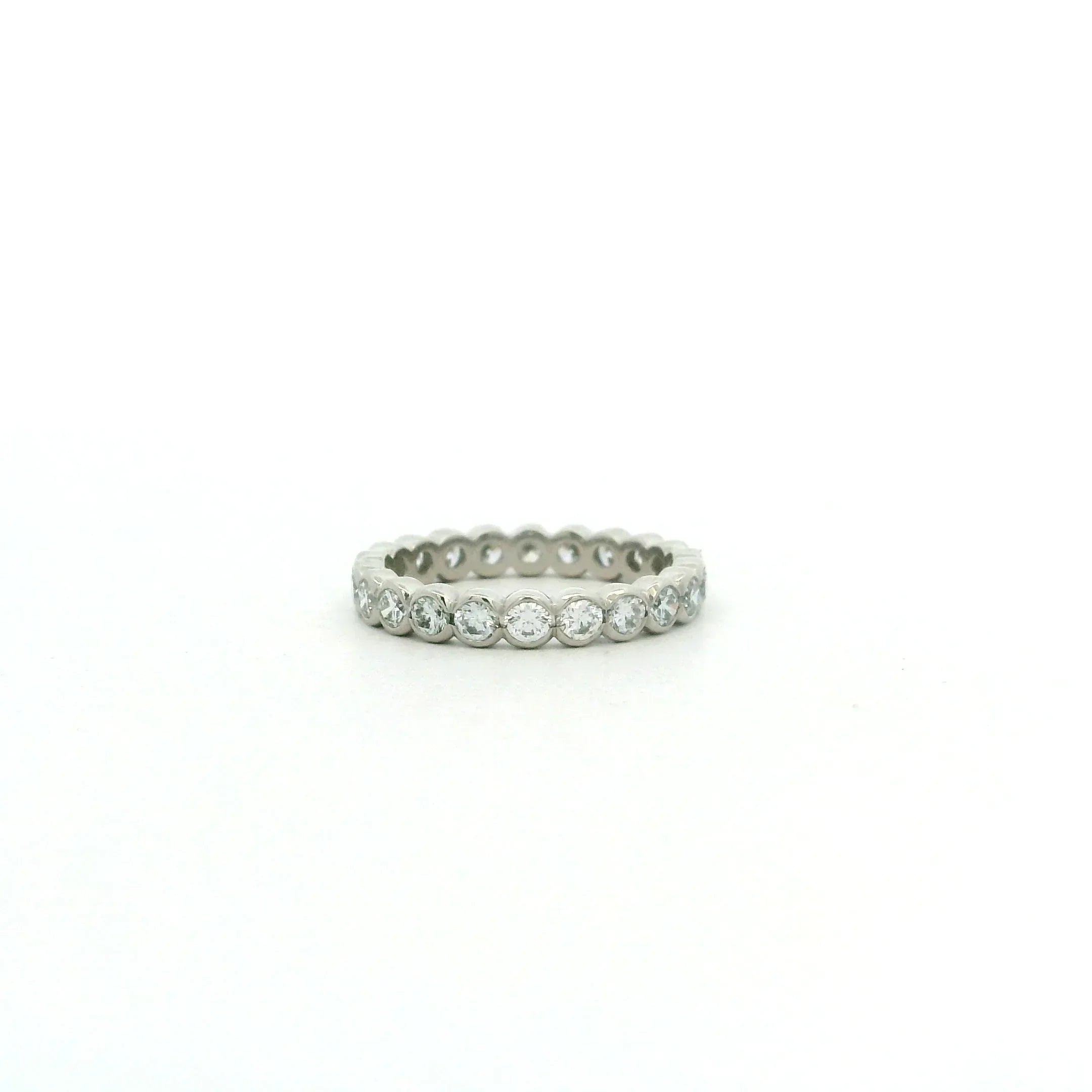 Platinum and Diamond Semi Bezel Band