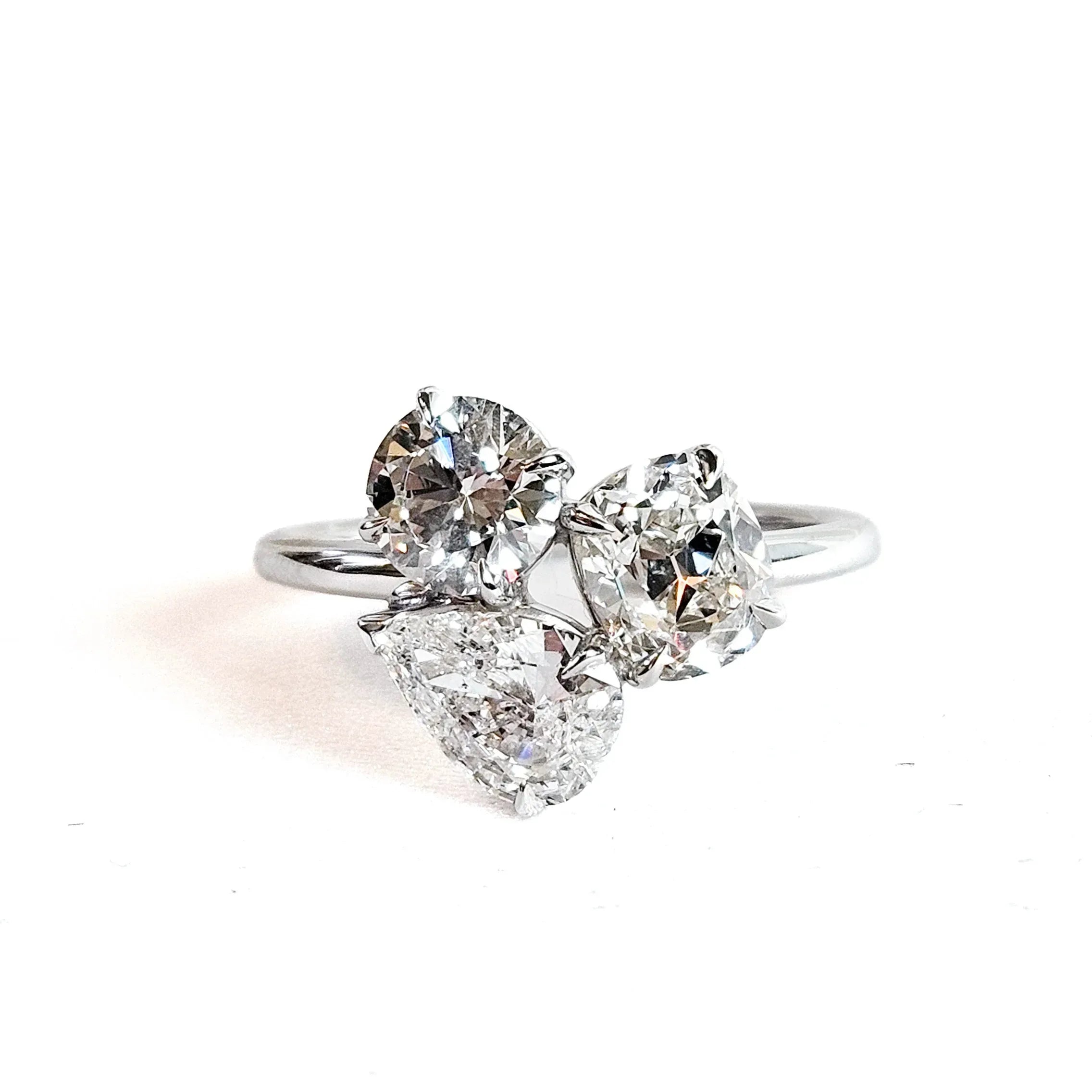Platinum Three Diamond Cluster Ring