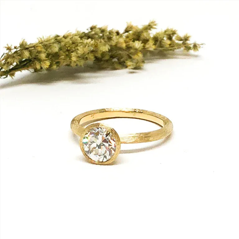 0.85 Ct Bezel Set Engagement Ring