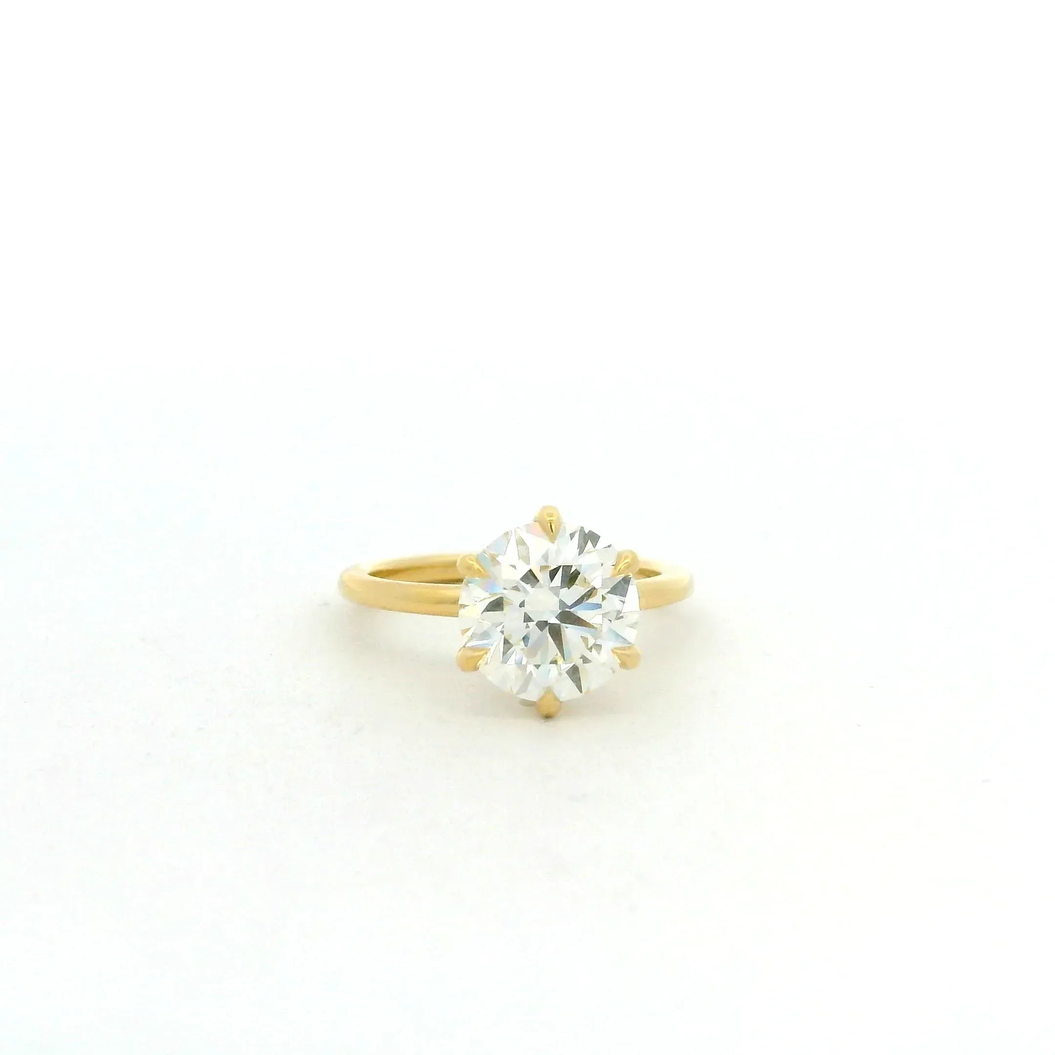 Yellow Gold 3.01 Carat 6 Prong Diamond Solitaire