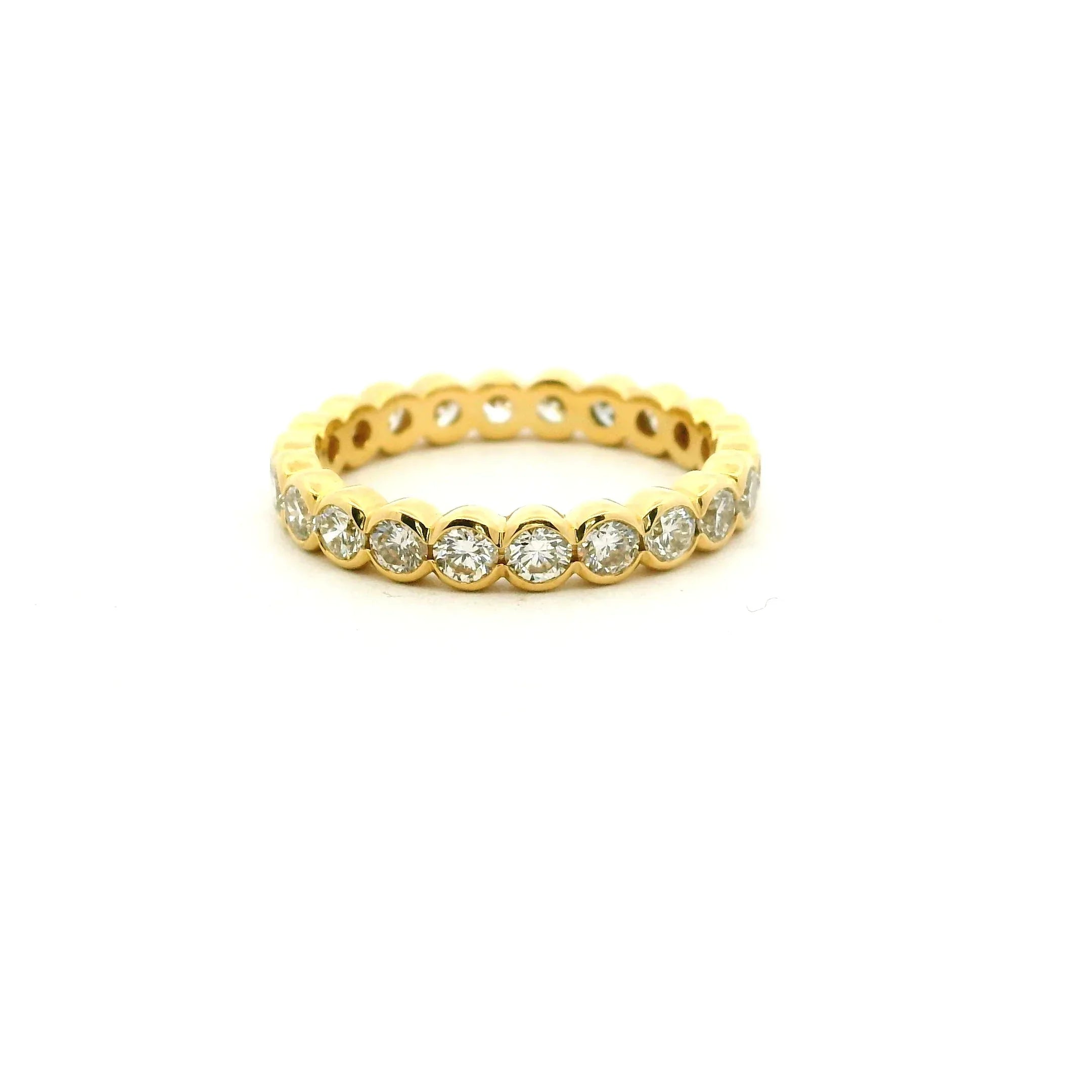 Yellow Gold, Diamond Half-Bezel Eternity Band