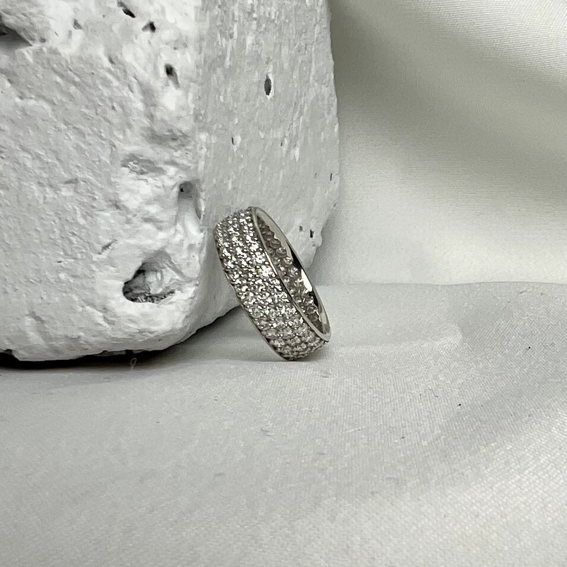 Three Row Diamond Eternity Band