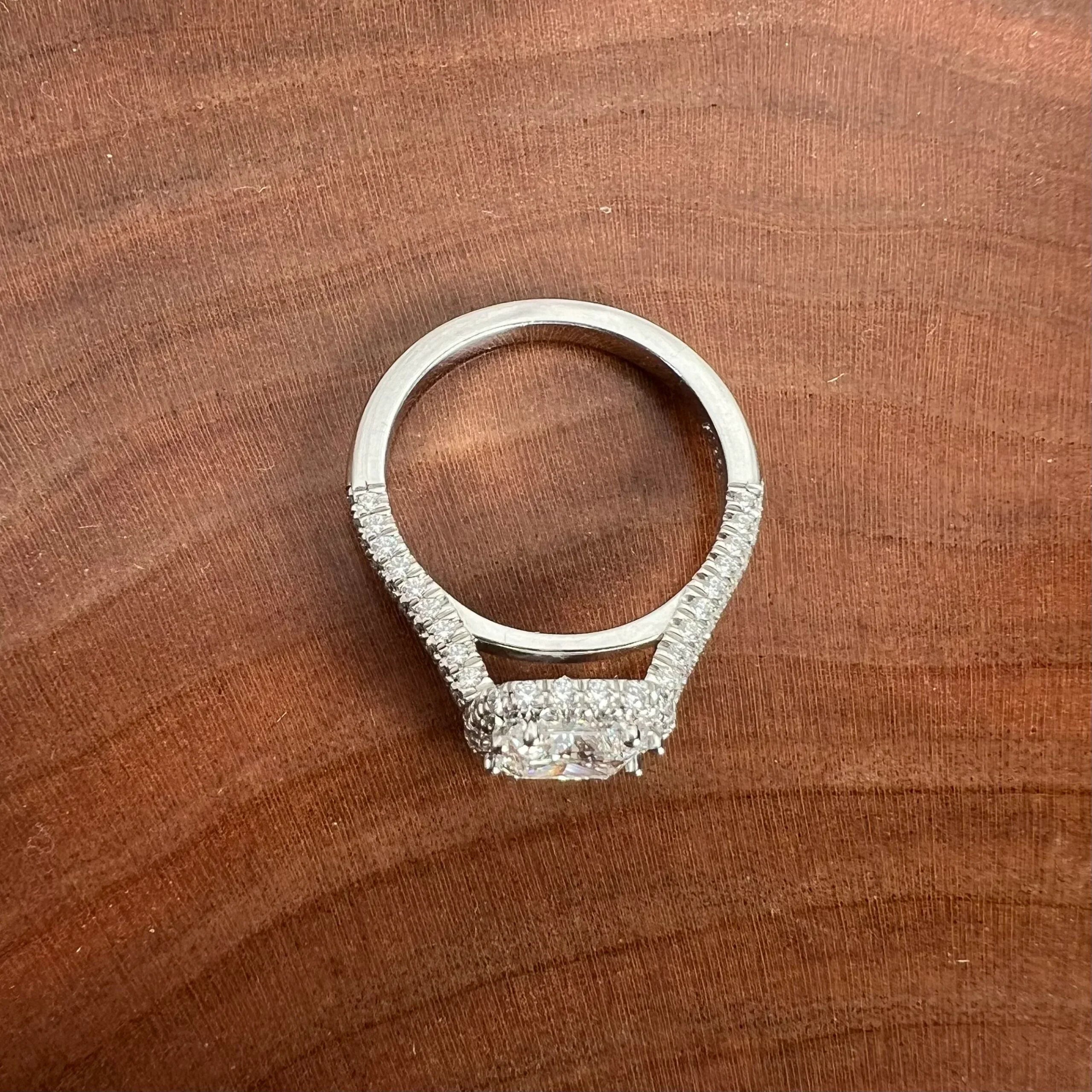 1.54 Carat Firemark Diamond Halo Ring