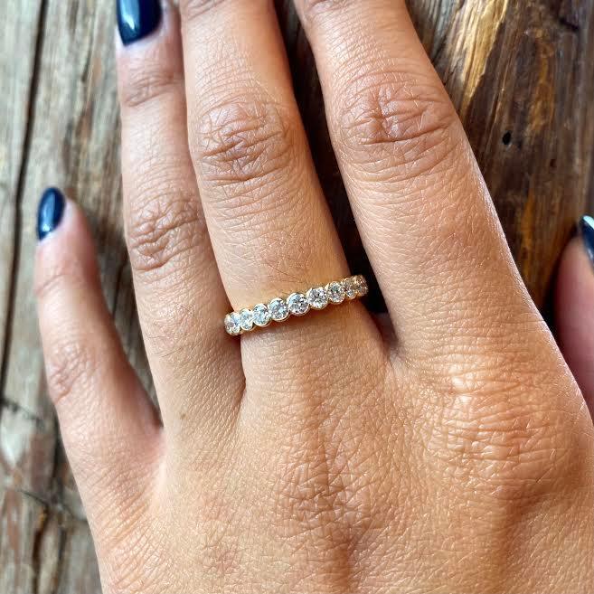 Yellow Gold, Diamond Half-Bezel Eternity Band
