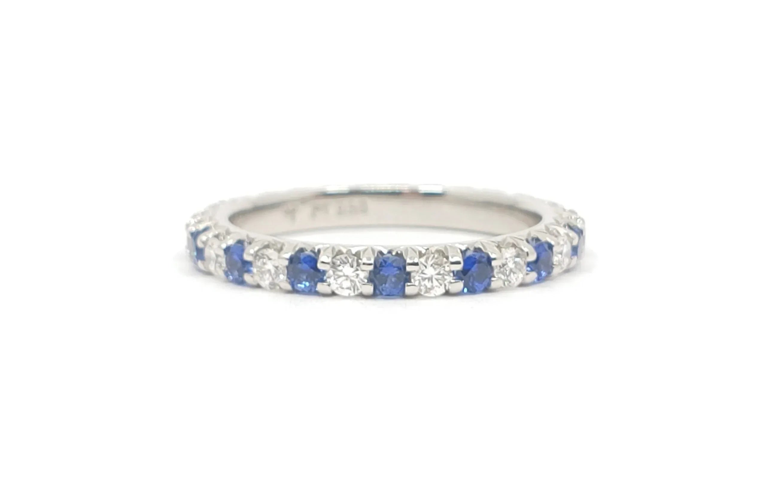 Platinum DIamond and Sapphire Eternnity Band