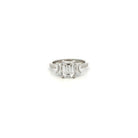 Platinum Three Emerald Cut Diamond Ring