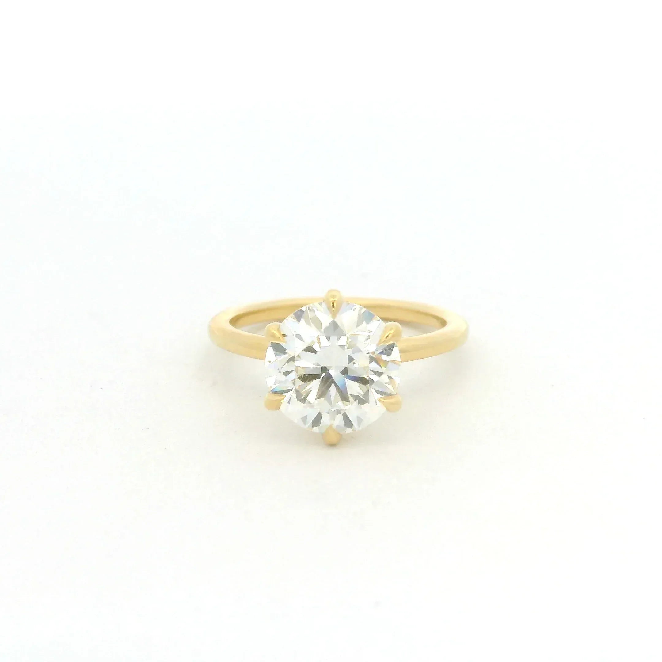 Yellow Gold 3.01 Carat 6 Prong Diamond Solitaire