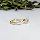 Classic Solitaire with Pave Diamond Shank