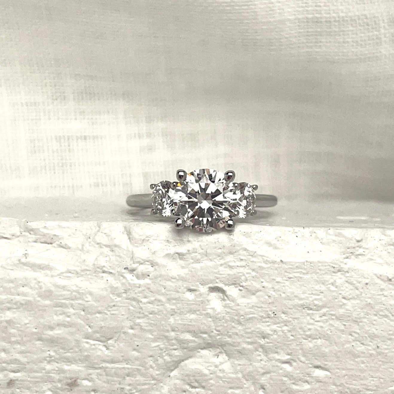 Platinum and Diamond Three Stone Ring