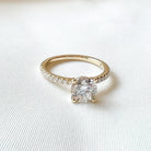 Yellow Gold 1.03CT Diamond Ring with Accents