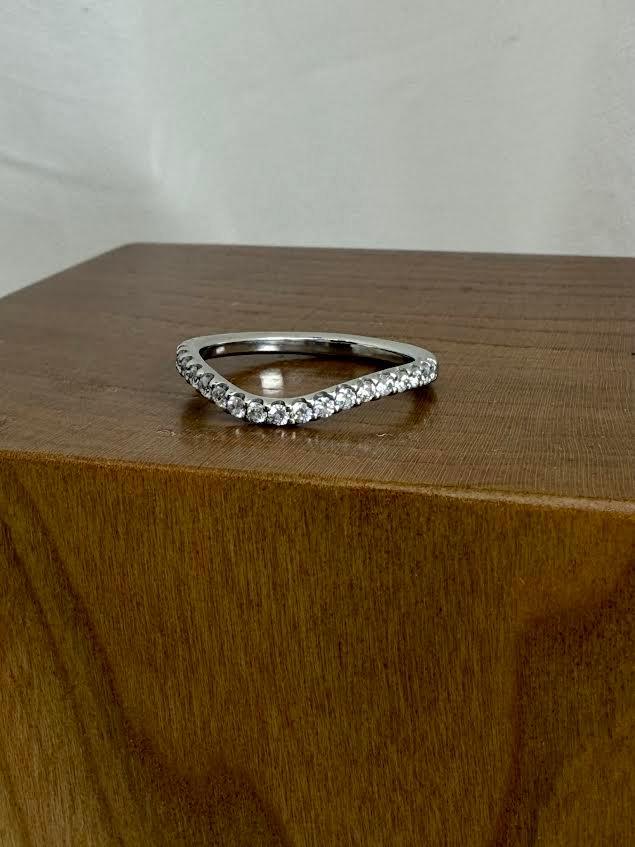 Curved Platinum and Diamond Band