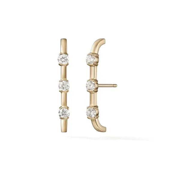 18 karat Yellow Gold and Diamond Zea Earrings