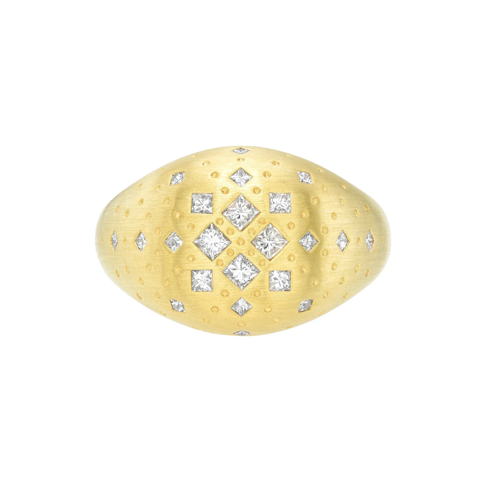 Yellow Gold and Diamond Signet Ring