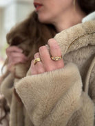 18 karat Yellow Gold and Moonstone, Sapphire and Diamond Signet Ring