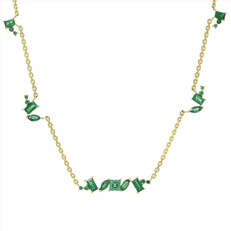 Yellow Gold and Emerald Necklace