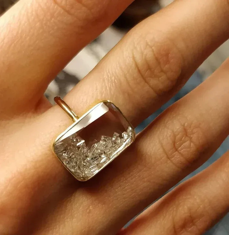 Yellow Gold Diamond Shaker Ring