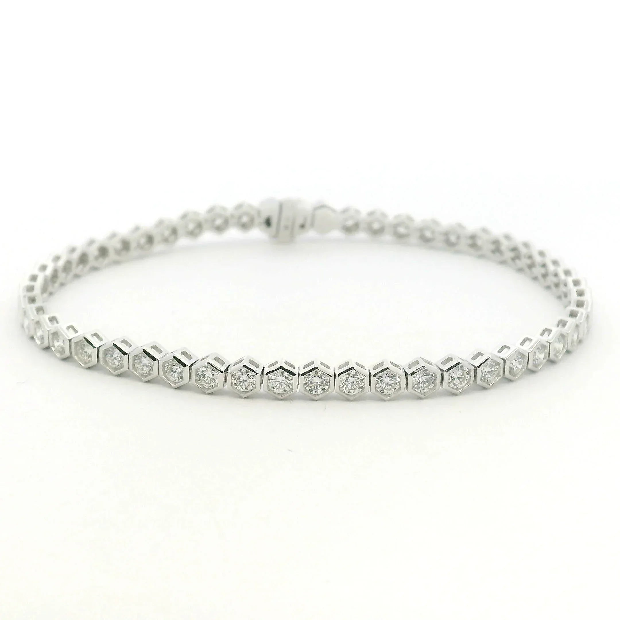 White Gold Diamond Line Bracelet 2.55 CT