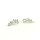 White Gold and Diamond Climber Earrings