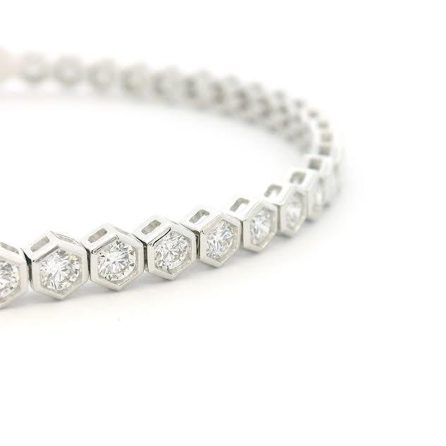 White Gold Diamond Line Bracelet 2.55 CT