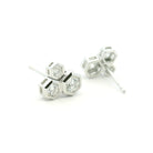 White Gold Hex Cluster Earrings