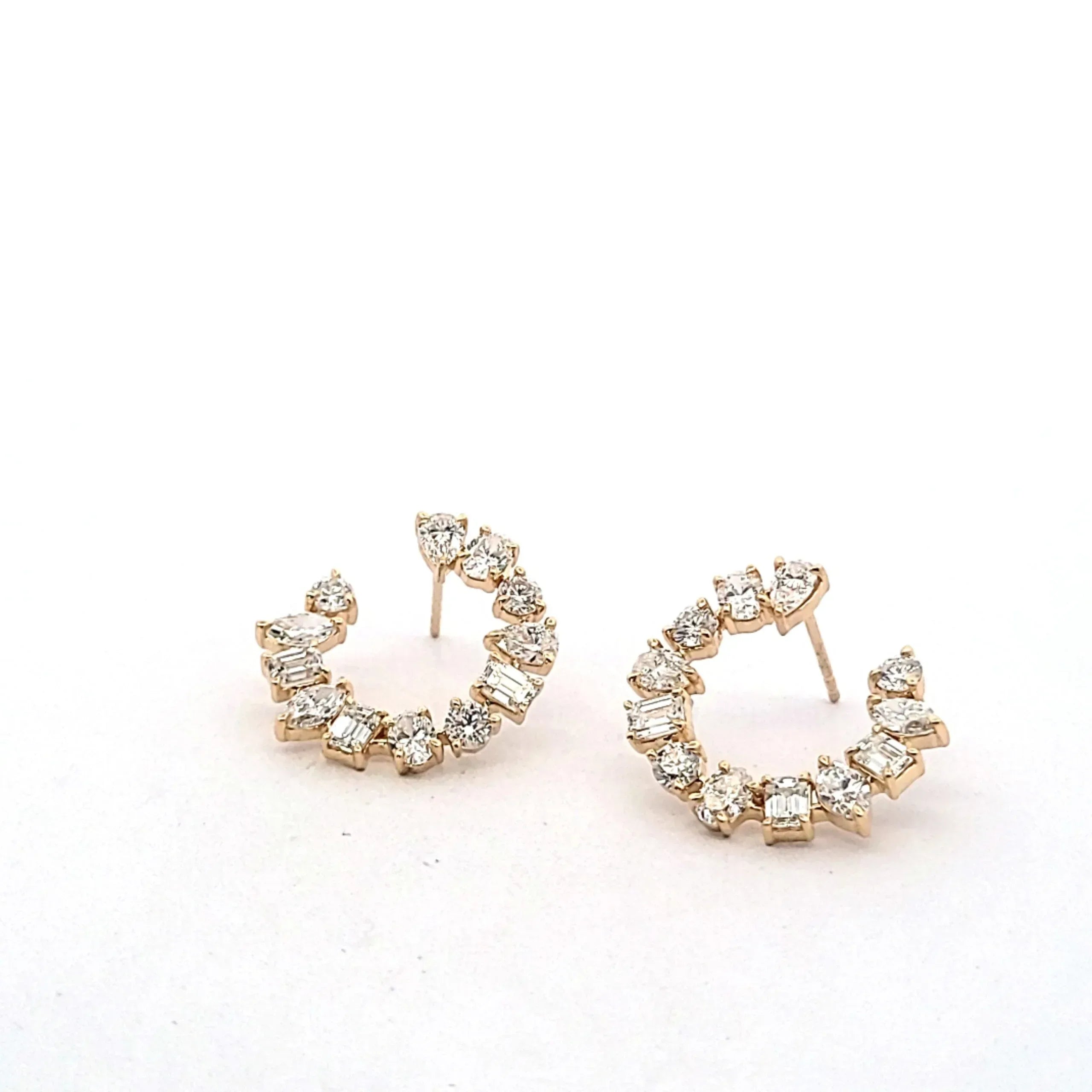Circular Multi-Diamond Earrings