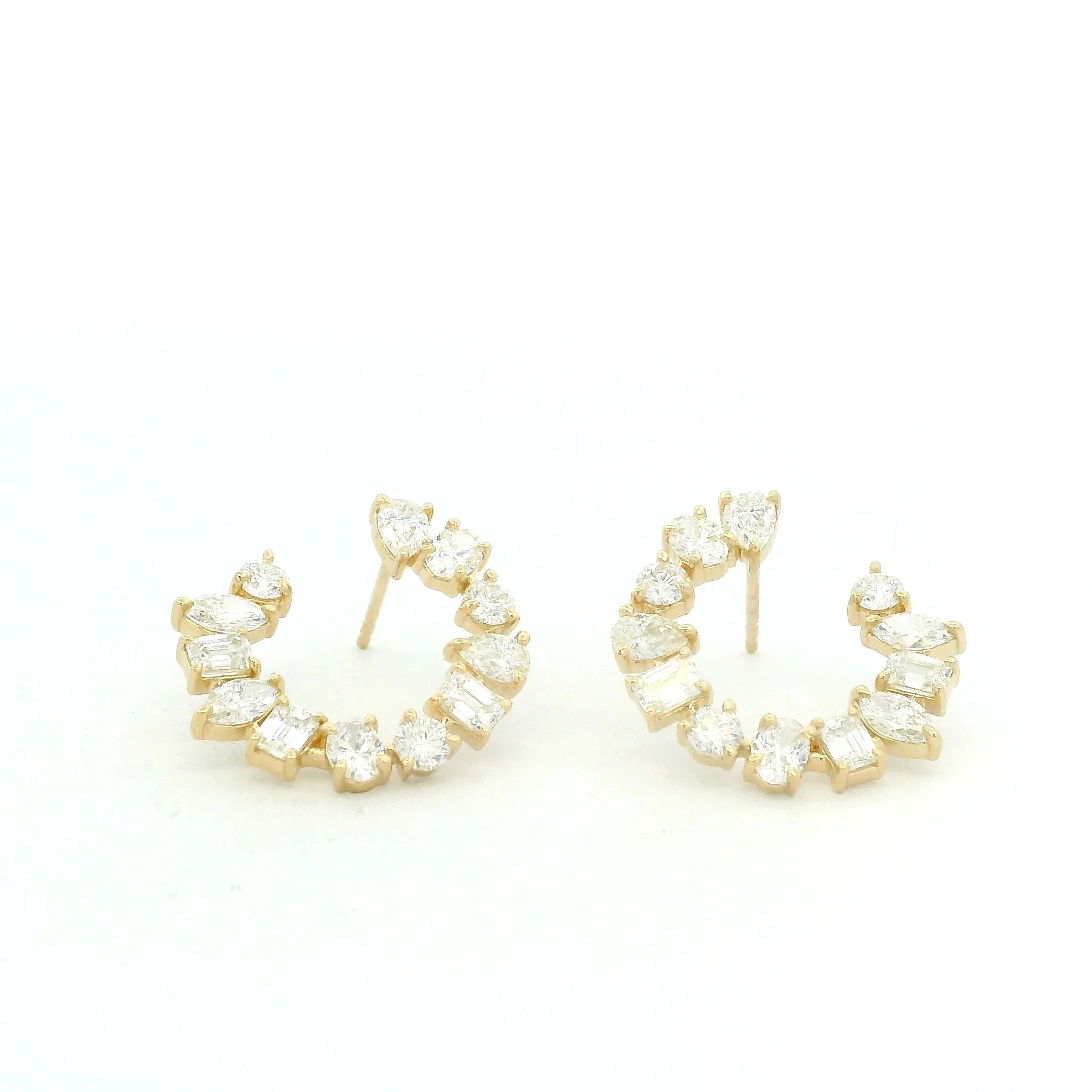 Circular Multi-Diamond Earrings