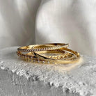 18 karat Yellow Gold and Diamond "Mandala Petal" Bangle
