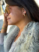 Yellow gold, Emerald and Diamond "Mama Bliss" Hoops