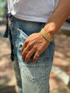 18 karat Yellow Gold "Rays" Bangle