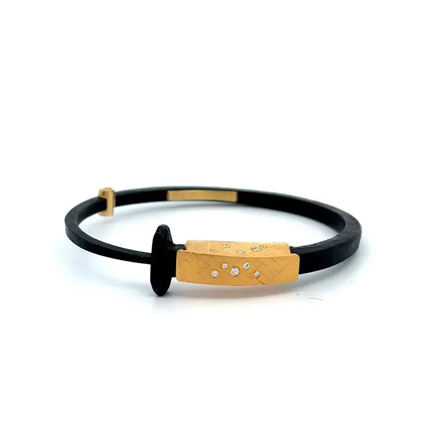 Yellow Gold and Diamond Collar Bracelet