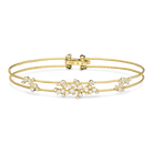 Gold bracelet with diamond accents on a white background