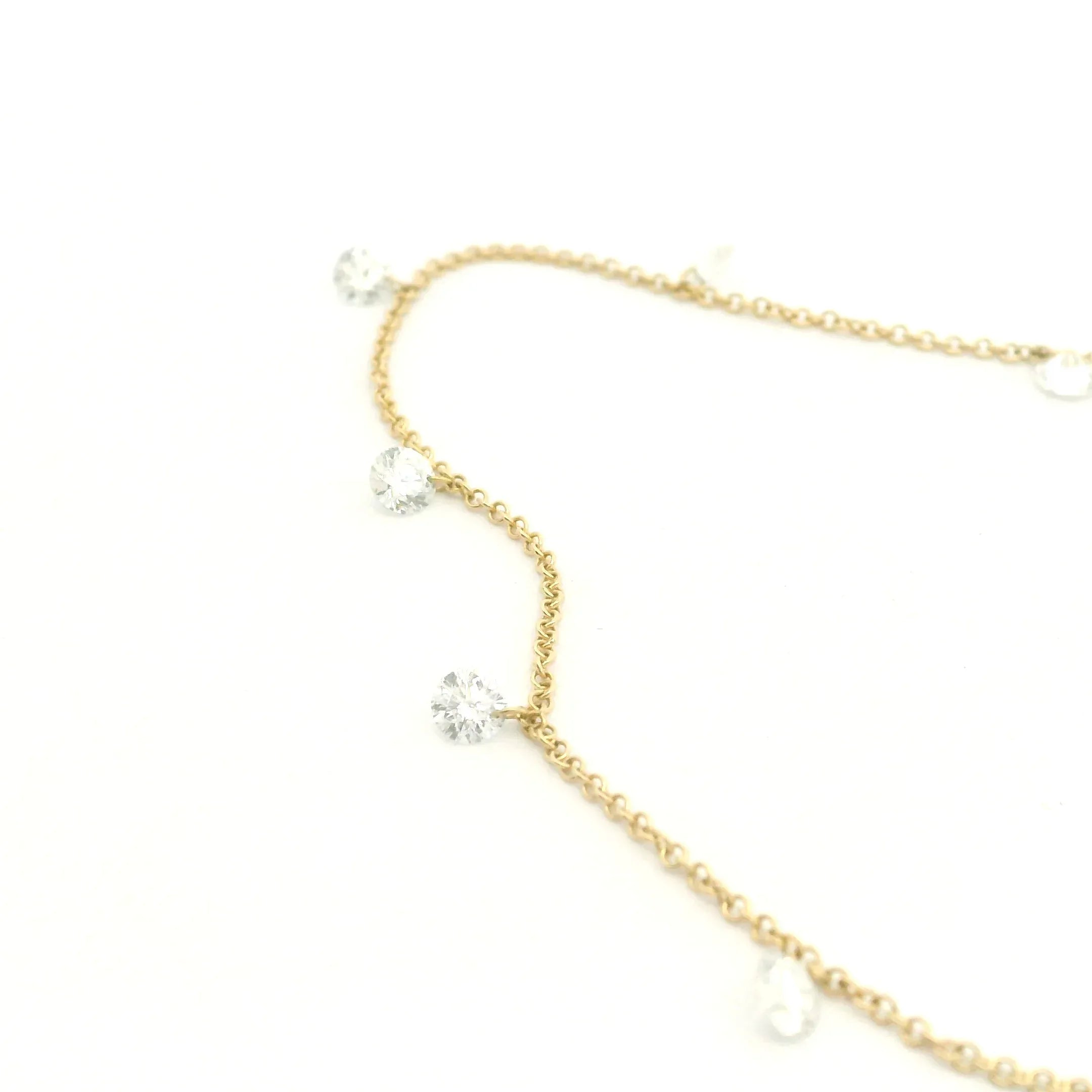 Floating Diamond Station Necklace