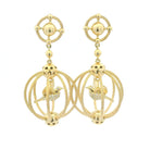 Yellow Gold and Diamond Birdcage Earrings
