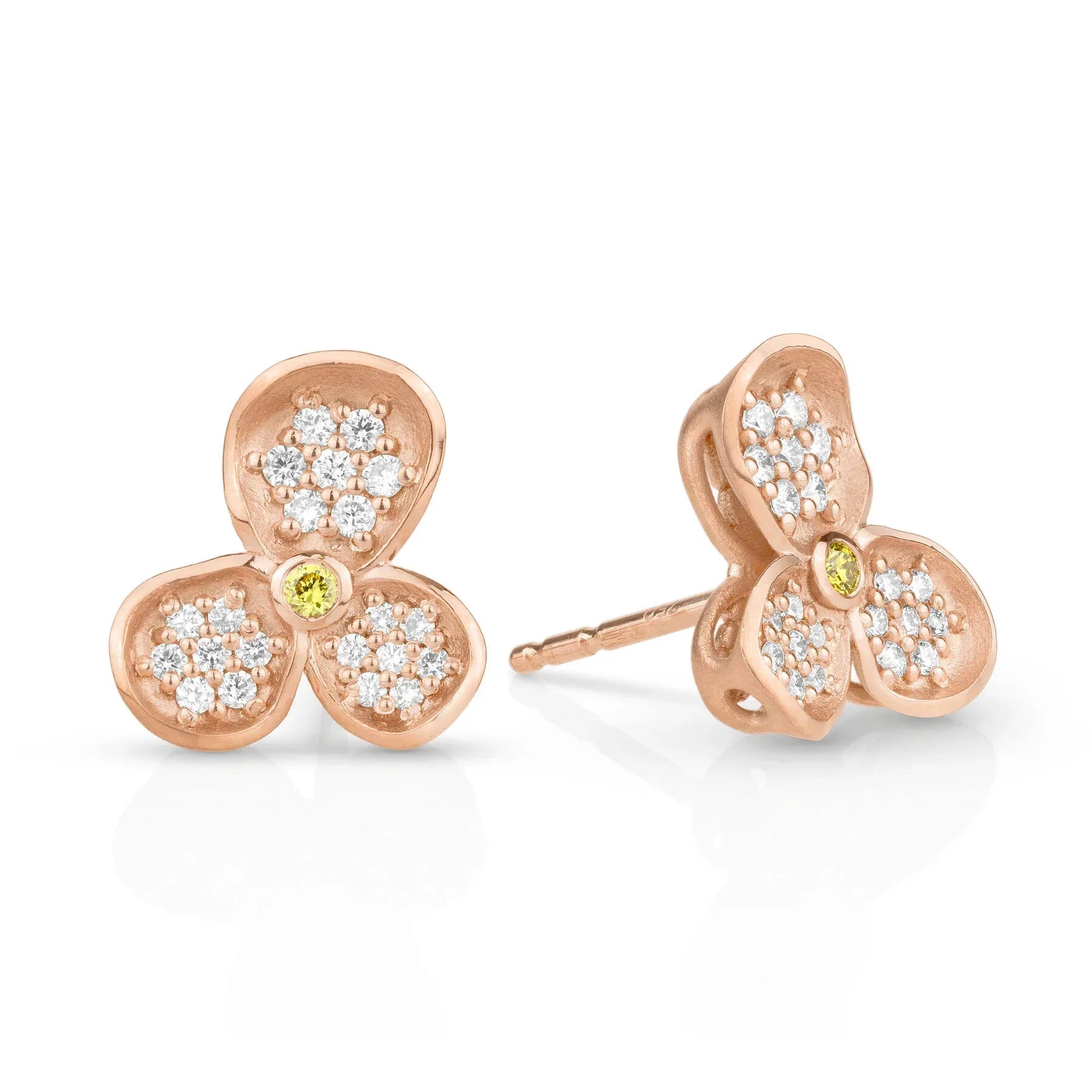 Rose gold and Diamond "Forget-me-Not"  Stud
