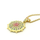 Yellow gold, Diamond, Tsavorite Mandala Pendant