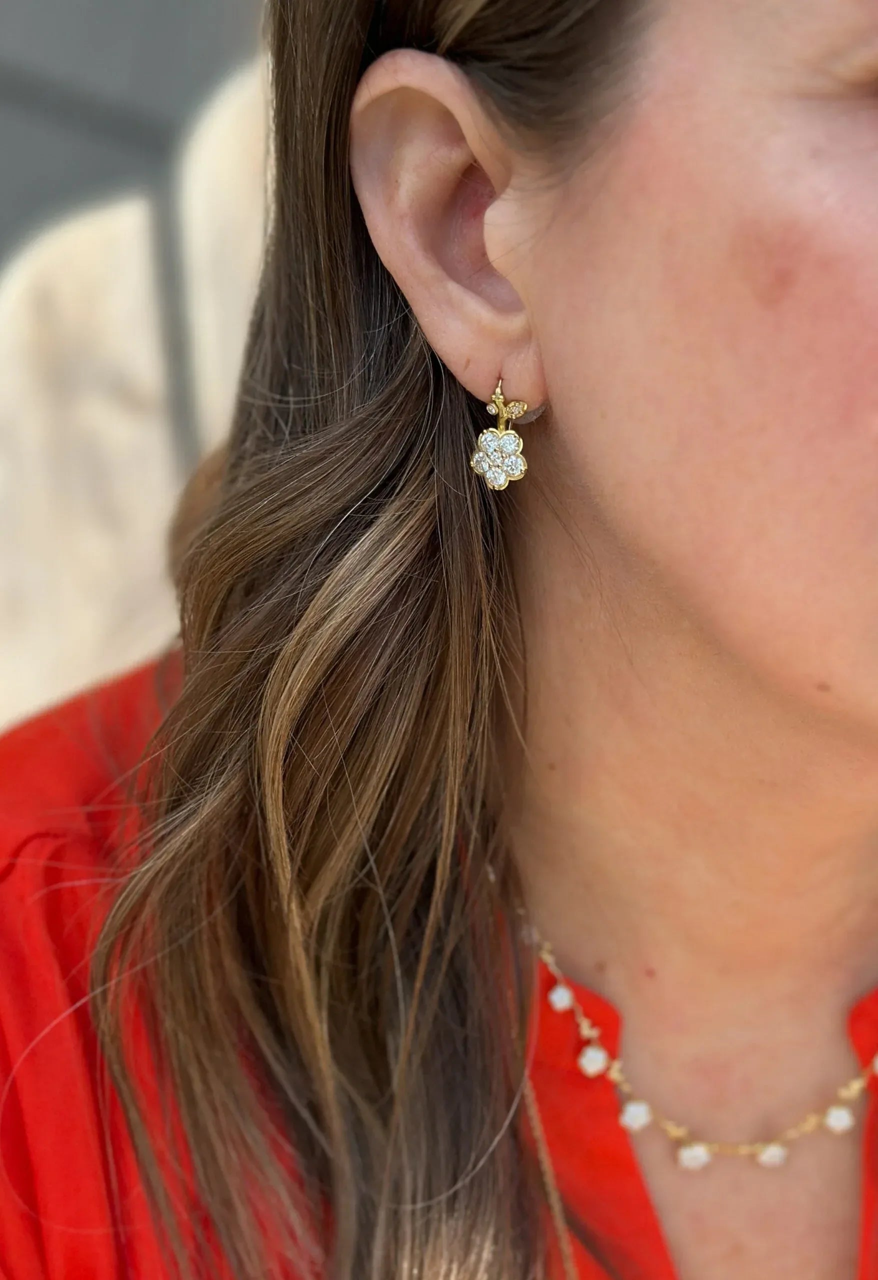 Diamond and 18 karat Yellow Gold Wild Child Earrings
