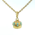 Yellow Gold Ruby Turquoise Meditation Bell #4