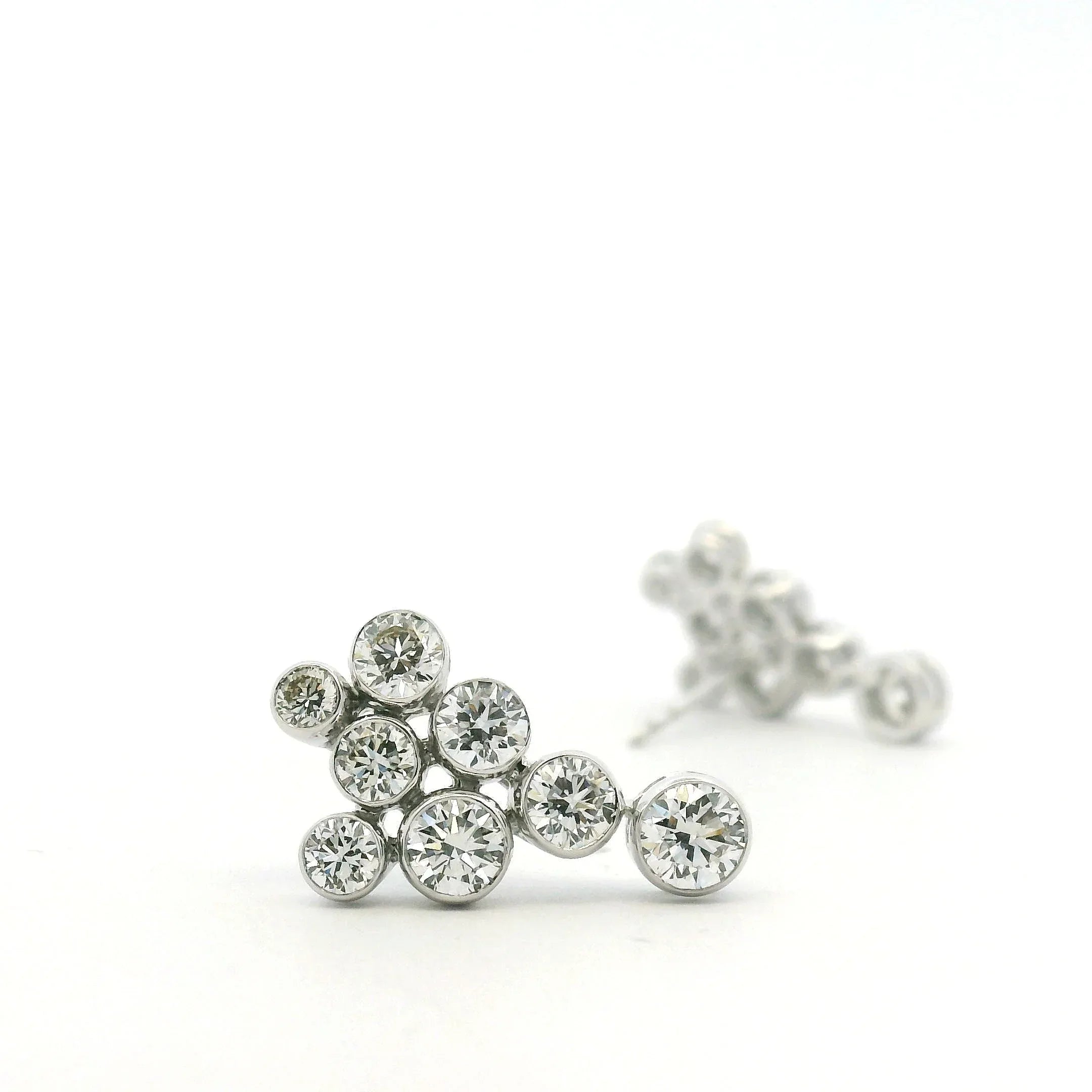 White Gold and Diamond Dew Drop Earrings