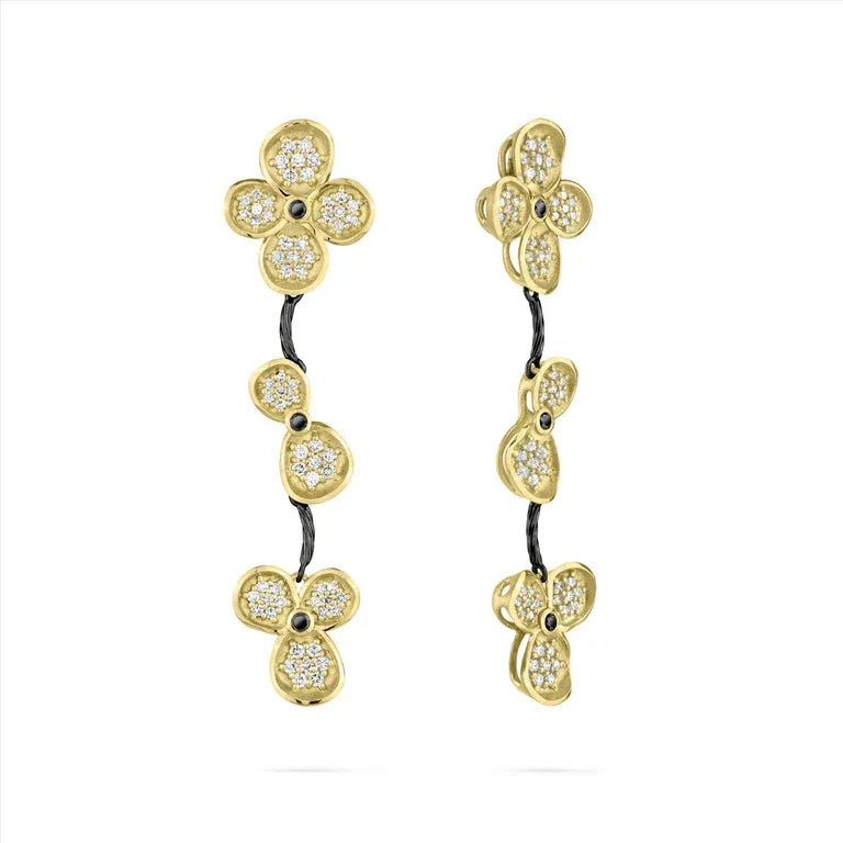 Triple Dangle Floral Earring