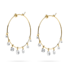 Yellow Gold and Briolette Diamond Hoops