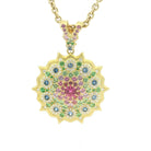 Yellow gold, Diamond, Tsavorite Mandala Pendant