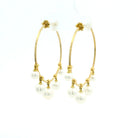 Yellow Gold and Akoya Pearl Wind Chime Earrings