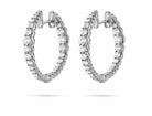White Gold and Diamond Inside Out Hoop Earrings